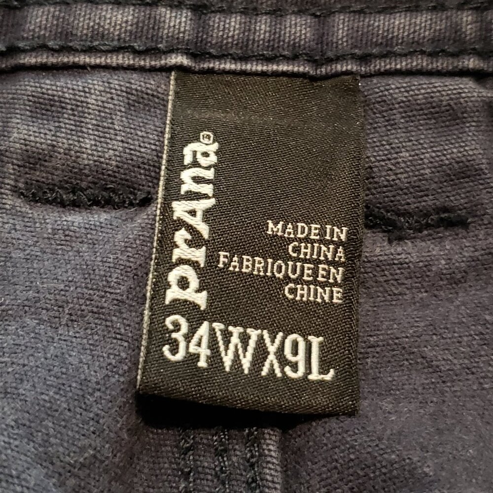 Prana Hiking Shorts Men's 34 Navy Blue 9 Inseam Outdoor Summer Sun Damaged - Picture 9 of 14